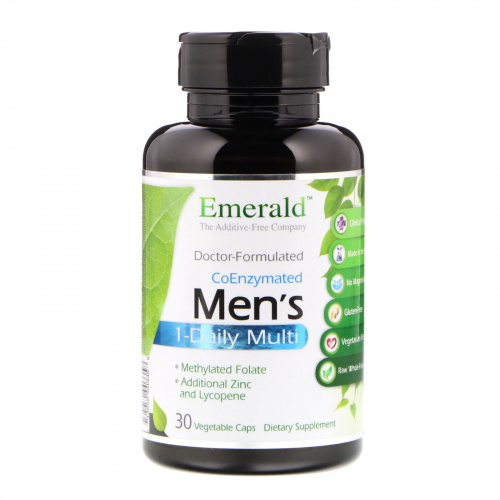 Emerald Laboratories, Мультивитамины с коэнзимами для мужчин, 1 в день, 30 растительных капсул