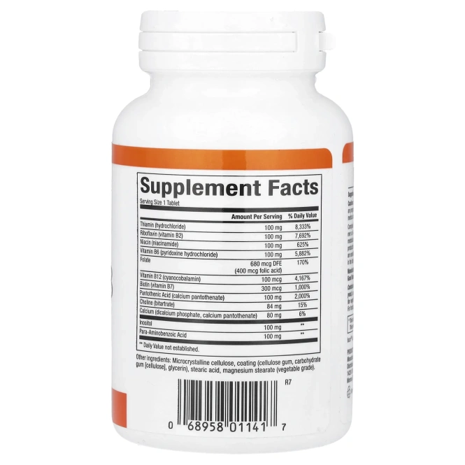 Natural Factors, Витамины «Все B», 100 мг, 90 таблеток