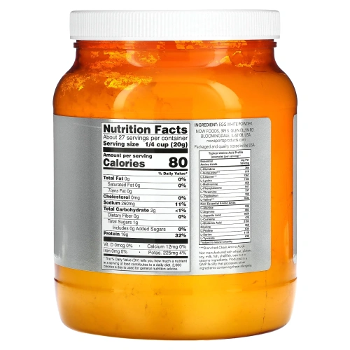 Now Foods, Egg White Protein, Protein Powder, 1.2 lbs (544 g)