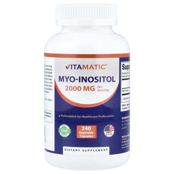 Vitamatic, мио-инозитол, 240 капсул (500 мг в 1 капсуле)