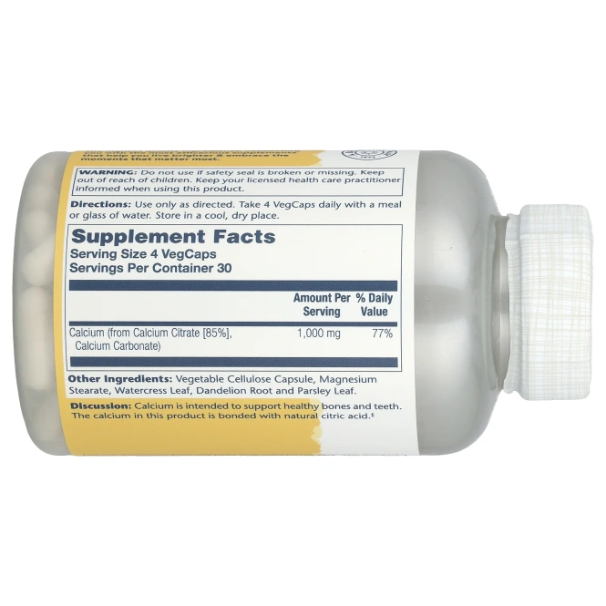 Solaray, Цитрат кальция, 1000 мг, 120 растительных капсул