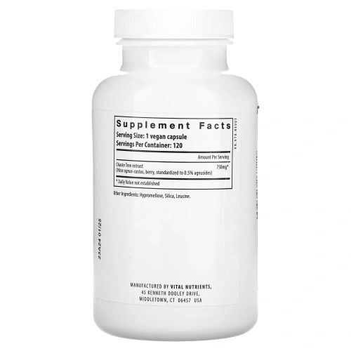 Vital Nutrients, Vitex 750, 120 веганских капсул