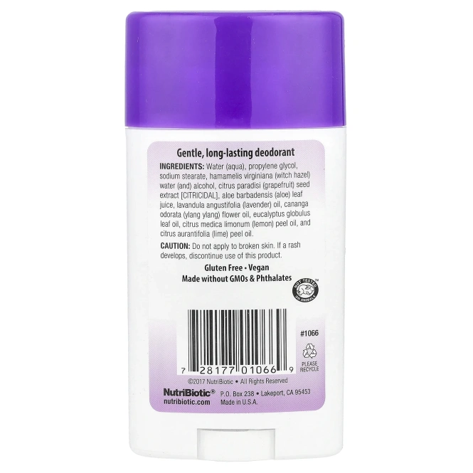 NutriBiotic, Дезодорант, лаванда, 75 г (2,6 унции)