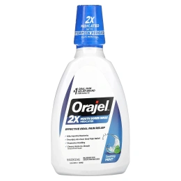 Orajel, Ополаскиватель от язв в рту, успокаивающая мята, 473,2 мл (16 жидк. унц.)