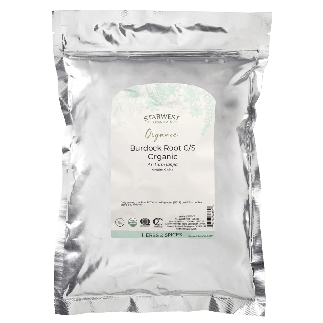 Starwest Botanicals, Натуральный корень лопуха, измельченный и просеянный, 1 фунт