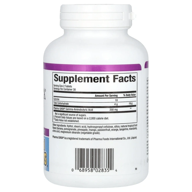 Natural Factors, Stress-Relax, Pharma GABA, 60 жевательных таблеток
