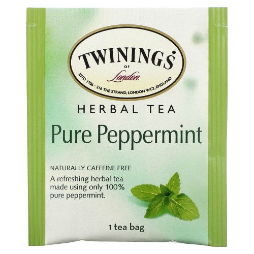 Twinings, Травяной чай из перечной мяты, Без кофеина, 25 чайных пакетиков, 1,76 унции (50 г)