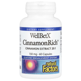 Natural Factors, WellBetX, CinnamonRich, 150 мг, 60 капсул