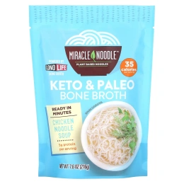Miracle Noodle, Суп с лапшой на костном бульоне, куриный, 215 г (7,6 унции)