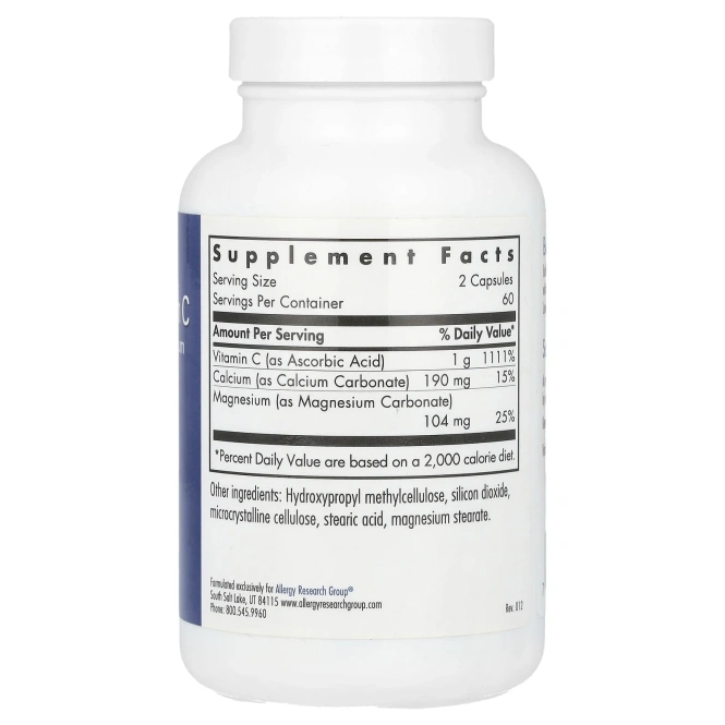 Allergy Research Group, 'Буферизованный витамин C, 120 капсул на растительной основе