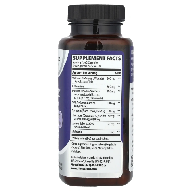 LifeSeasons, Therapeutics, Rest-ZZZ™, с апигенином и теанином, 60 растительных капсул