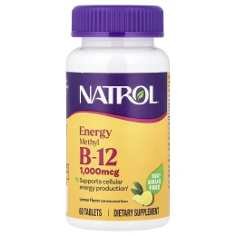 Natrol, метил B12, лимон, 1000 мкг, 60 таблеток