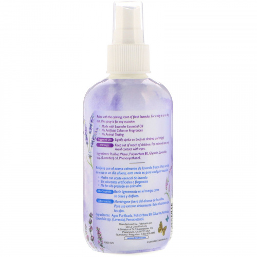 De La Cruz, Lavender Water Body Spray, 8 fl oz (236 ml)
