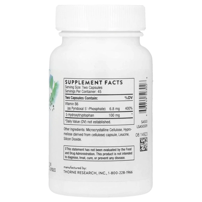 Thorne, 5-гидрокситриптофан, 90 капсул