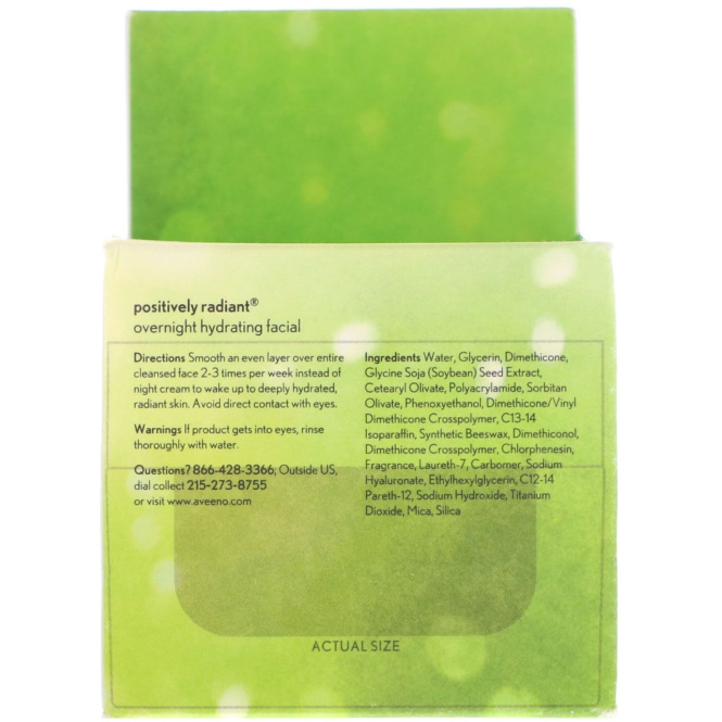 Aveeno, Active Naturals, Positively Radiant, ночной увлажняющий крем для лица, 1,7 унц. (48 г)