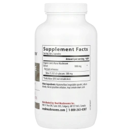 Real Mushrooms, ежовик гребенчатый, экстракт грибов в порошке, 300 капсул