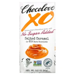 Chocolove, XO, соленая карамель в темном шоколаде 60%, 90 г (3,2 унции)