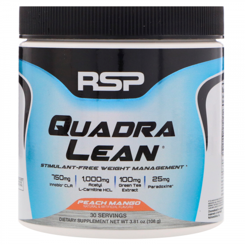 RSP Nutrition, Quadra Lean, Stimulant-Free Weight Management, Peach Mango, 3.81 oz (108 g)
