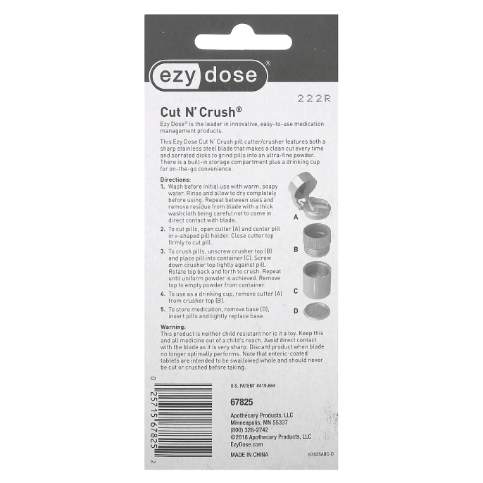 Ezy Dose, Cut N' Crush, 1 таблетка для измельчения