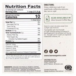 BareOrganics, Energizing, кофе с суперфудами, средней обжарки, 10 чашек по 11,5 г (0,41 унции)