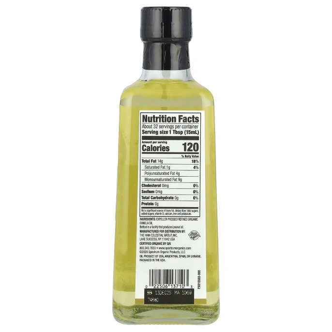 Spectrum Culinary, органическое рапсовое масло, экспеллерное прессование, 473 г (16 жидк. унций)