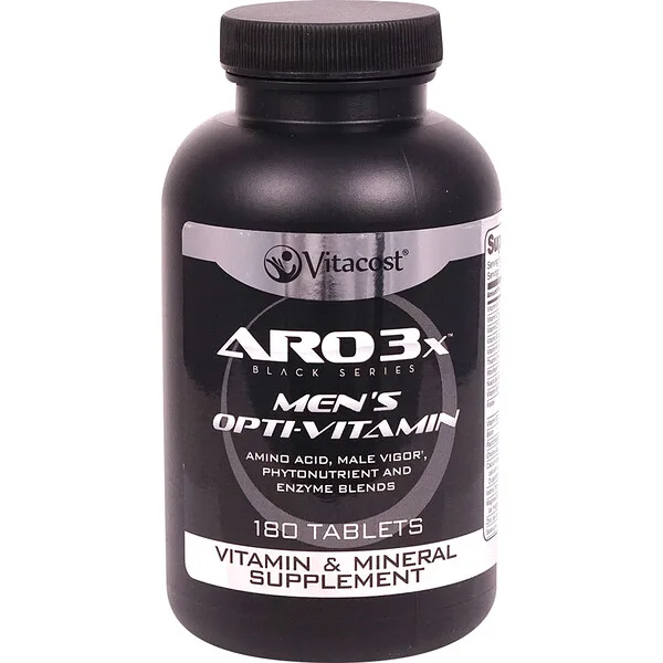 Vitacost, ARO3x™ Black Series, Opti-Vitamin, мультивитамины для мужчин, 180 таблеток
