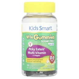 Bioglan, Kids Smart Vita, мультивитамины для придирчивых едоков и 4 вегетарианских продукта, без сахара, для детей от 3 лет, 30 жевательных мармеладок
