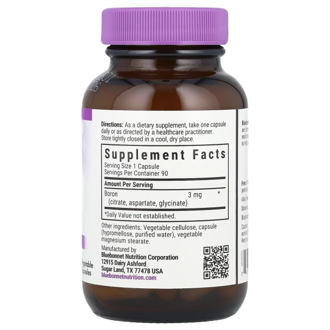 Bluebonnet Nutrition, Тройной бор, 90 вегетарианских капсул