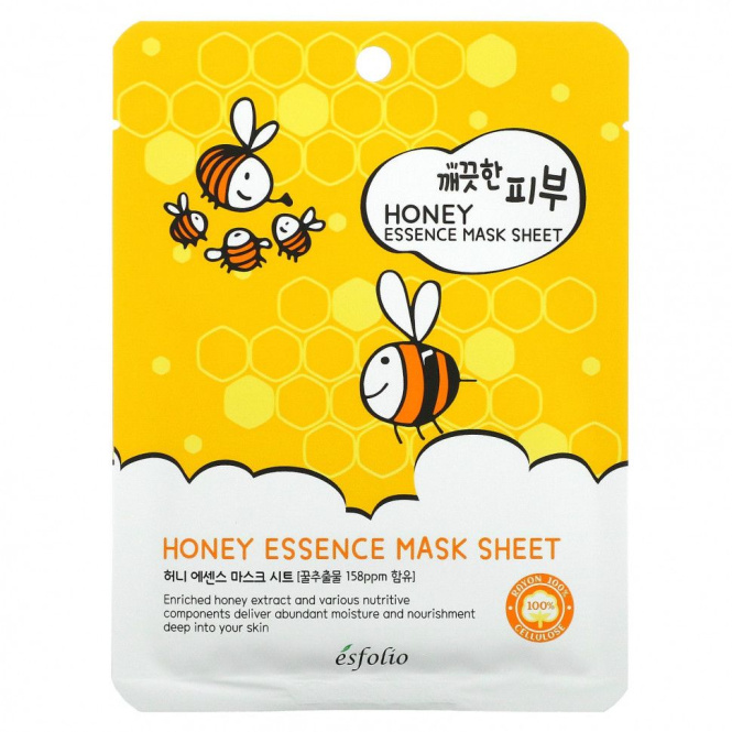 Esfolio, Honey Essence Beauty Mask Sheet, 10 Sheets, 0.85 fl oz (25 ml) Each