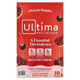 Ultima Replenisher, 6 Essential Electrolytes, ежедневная смесь для приготовления электролитов, вишня и гранат, 10 пакетиков по 3,5 г (0,12 унции)