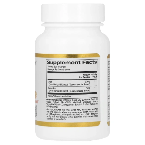 California Gold Nutrition, лютеин с зеаксантином, 20 мг, 60 растительных капсул