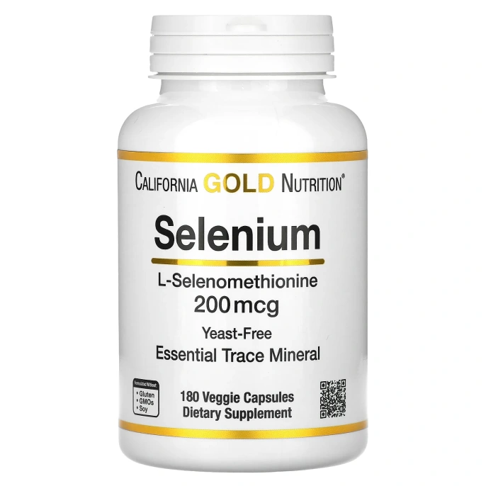 California Gold Nutrition, Селен, бездрожжевой, 200 мкг, 180 растительных капсул