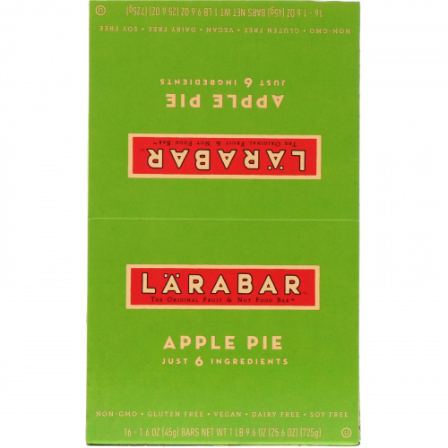 Larabar, Яблочный пирог, 16 батончиков, 1,6 унции (45 г) каждый