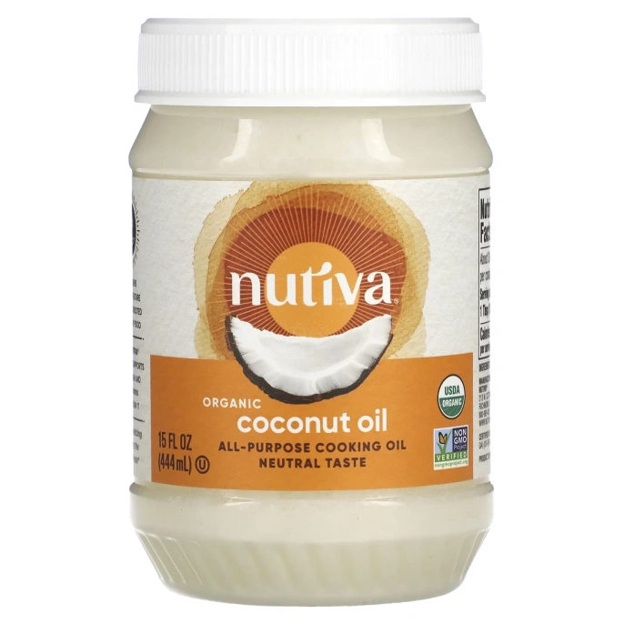 Nutiva, Органическое кокосовое масло, рафинированное, 15 жидких унций (444 мл)