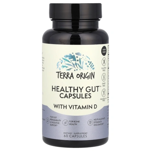 Terra Origin, капсулы для здоровья кишечника с витамином D, 60 капсул