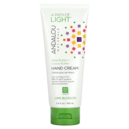 Andalou Naturals, Путь света, крем для рук с маслами ши и какао, Lime Blossom, 3,4 ж. унц. (100 мл)
