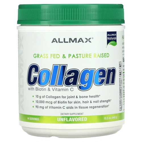ALLMAX Nutrition, Экологически чистый коллаген с 10 000 мкг биотина + 90 мг витамина C, 440 г (15,5 унции)