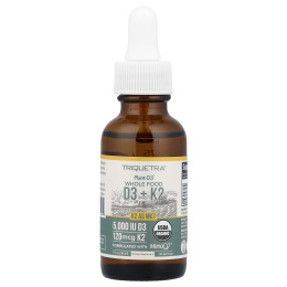 Triquetra Health, Plant-D3®, цельнопищевые витамины D3+ и K2, максимальная сила действия, 30 мл (1 жидк. унция)