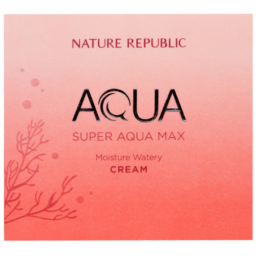 Nature Republic, Аква, Супер Аква Макс, увлажняющий бесцветный крем, 2,7 жидк. унц. (80 мл)