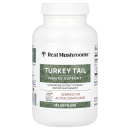 Real Mushrooms, Индейка, порошок с экстрактом грибов, 135 капсул