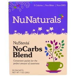 NuNaturals, NuStevia, комплекс «БезУглеводов», 50 пакетиков, 1 унция (29 г)