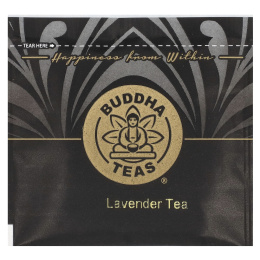Buddha Teas, органический травяной чай, лаванда, без кофеина, 18 чайных пакетиков, 24 г (0,83 унции)