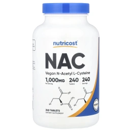 Nutricost, NAC, 1000 мг, 240 таблеток