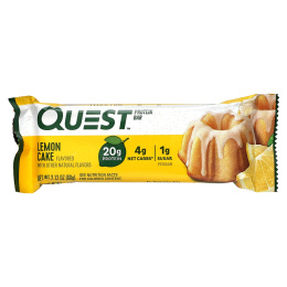 Quest Nutrition, Протеиновый батончик, Лимонный торт, 12 батончиков по 2,12 унции (60 г) каждый