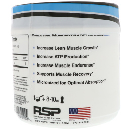 RSP Nutrition, Моногидрат креатина, Креатин в виде тонкоизмельченного порошка, 17,6 унции (500 г)