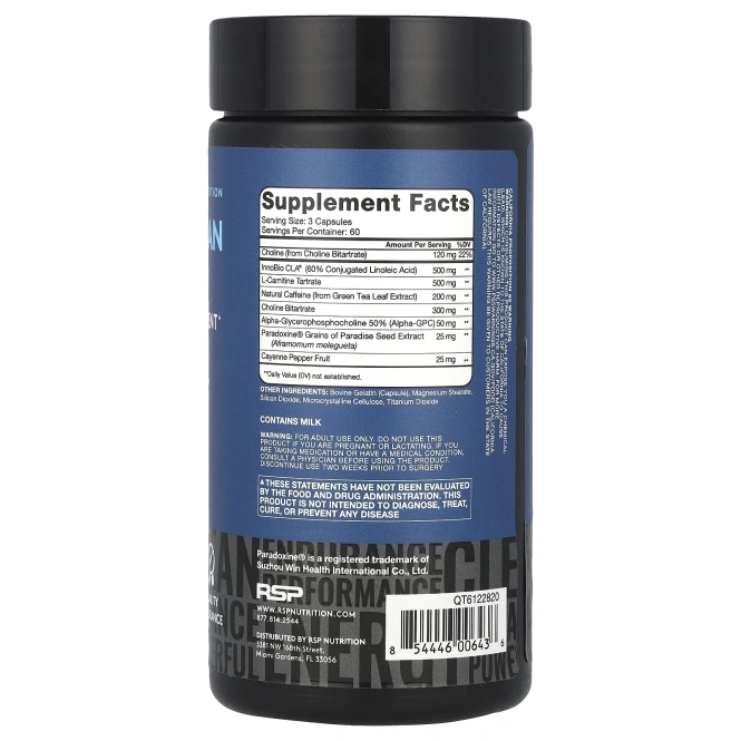 RSP Nutrition, Quadra Lean, термогенное снижение веса, 180 капсул