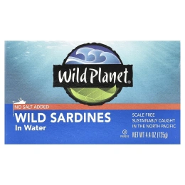 Wild Planet, дикие сардины, в воде, без добавления соли, 125 г (4,4 унции)
