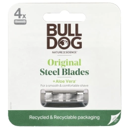 Bulldog Skincare For Men, Оригинальные сменные картриджи со стальными лезвиями, 4 картриджа с 5 лезвиями