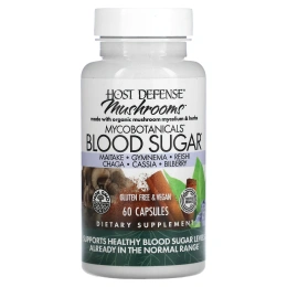 Fungi Perfecti, MycoBotanicals, для здорового уровня сахара в крови, 60 вегетарианских капсул