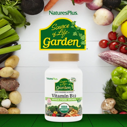 Nature's Plus, Source of Life Garden, Certified Organic Vitamin B12, 60 Vegan Capsules